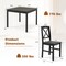 3-Piece Dining Table Set with Wooden Square Table and Ergonomic Backrest Chairs